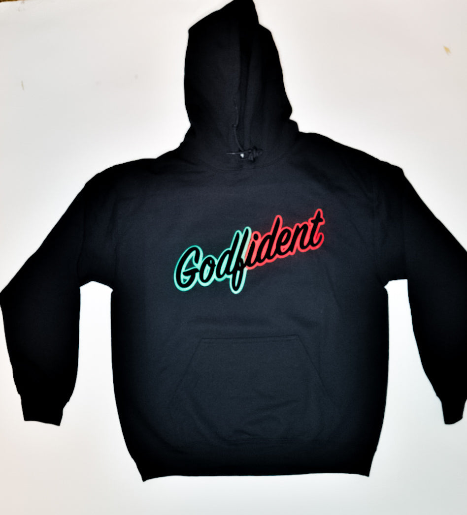 2 Tone GODFIDENT Script Hoodie