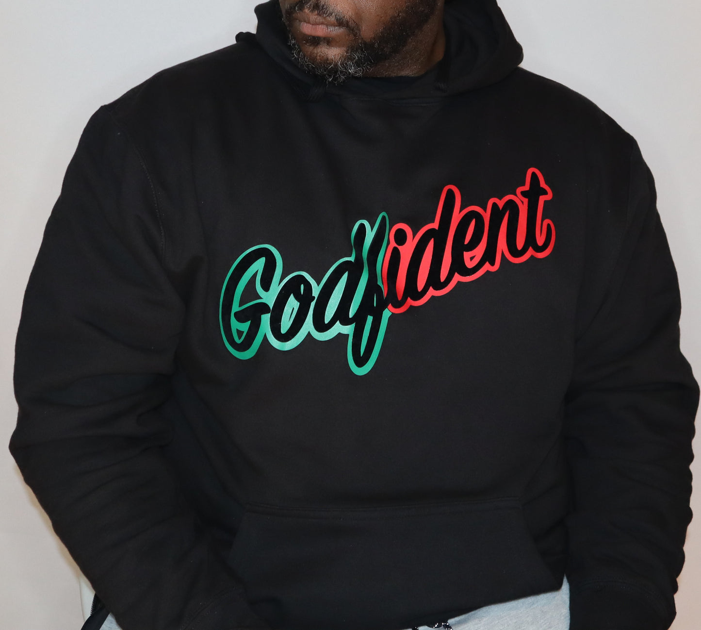 2 Tone GODFIDENT Script Hoodie