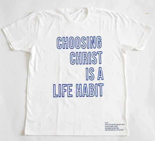 Life Habit Tee Royal Blue/White